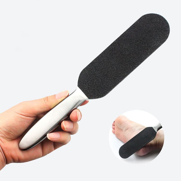 Large Stainless Steel Double-Sided Foot File with Sandpaper, Callus Remover and Foot Brush for Care