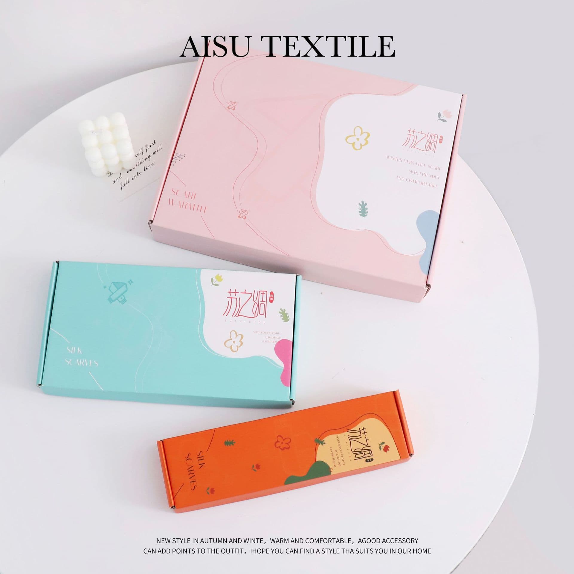 New Year of the Dragon Teacher's Day scarf gift box set, Christmas Mother's Day gift box with logo printing from the manufacturer.
