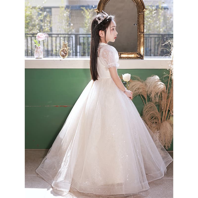 Children's Princess Dress Girls French Flower Girl Wedding Birthday Tutu Dress Host Piano Performance Costume