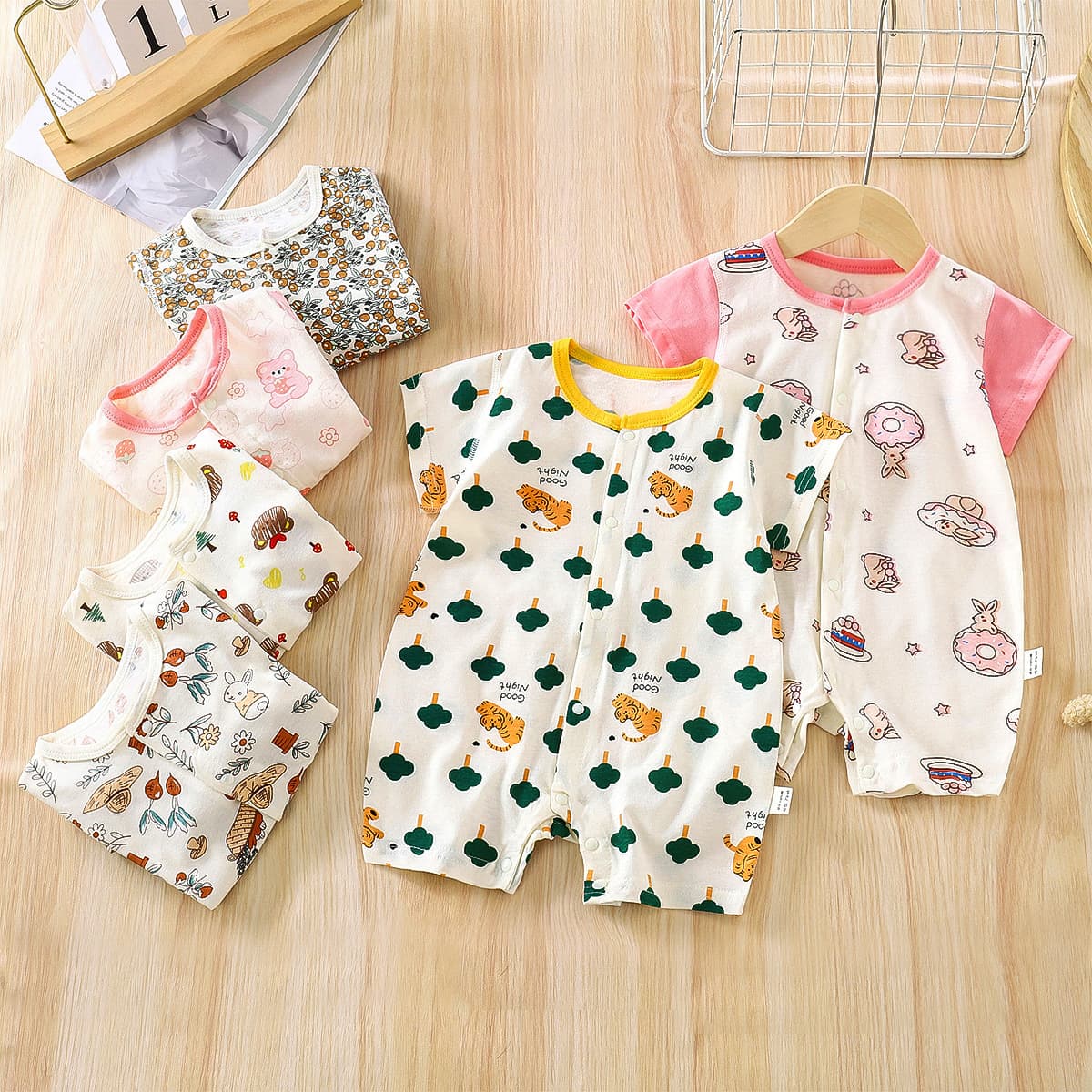 Baby Summer Thin Bodysuit Short Sleeve Romper for Newborn Boys Girls Dropshipping