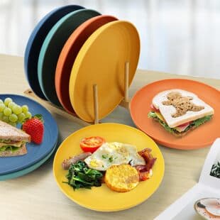 Wheat Straw Plastic Plate 23cm 20 25 Home Restaurant Tray Dumpling Plate Round Dish