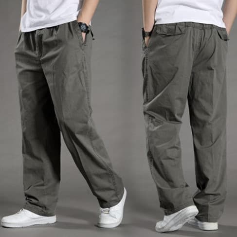 Spring Autumn Thin Men's Casual Pants Plus Size Cargo Pants Large Size Loose Men's Long Trousers Hot Selling Main Push Version Elastic Waist