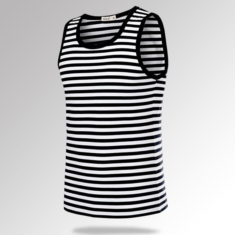 Clearance Stripe Tank Top Sleeveless Summer New Sport Vest Base Shirt Sportswear Affordable Price Menswear Tank Top