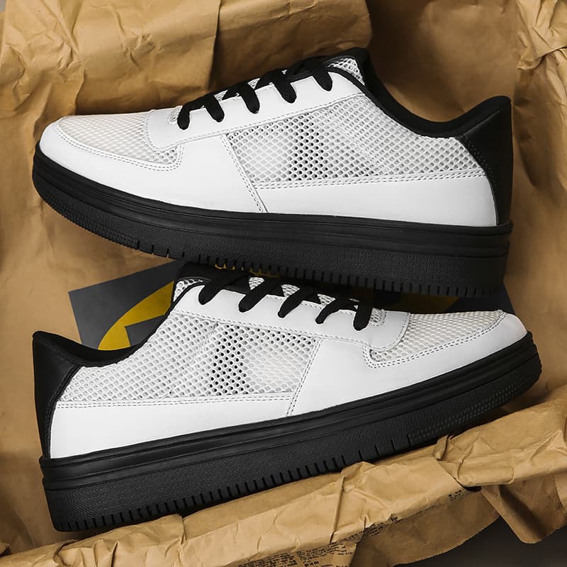 Cross-border Summer New 48 EU Low-top Shoes Breathable Mesh White Sneakers Fashion Versatile Student Shoes Air Force Men's Shoes