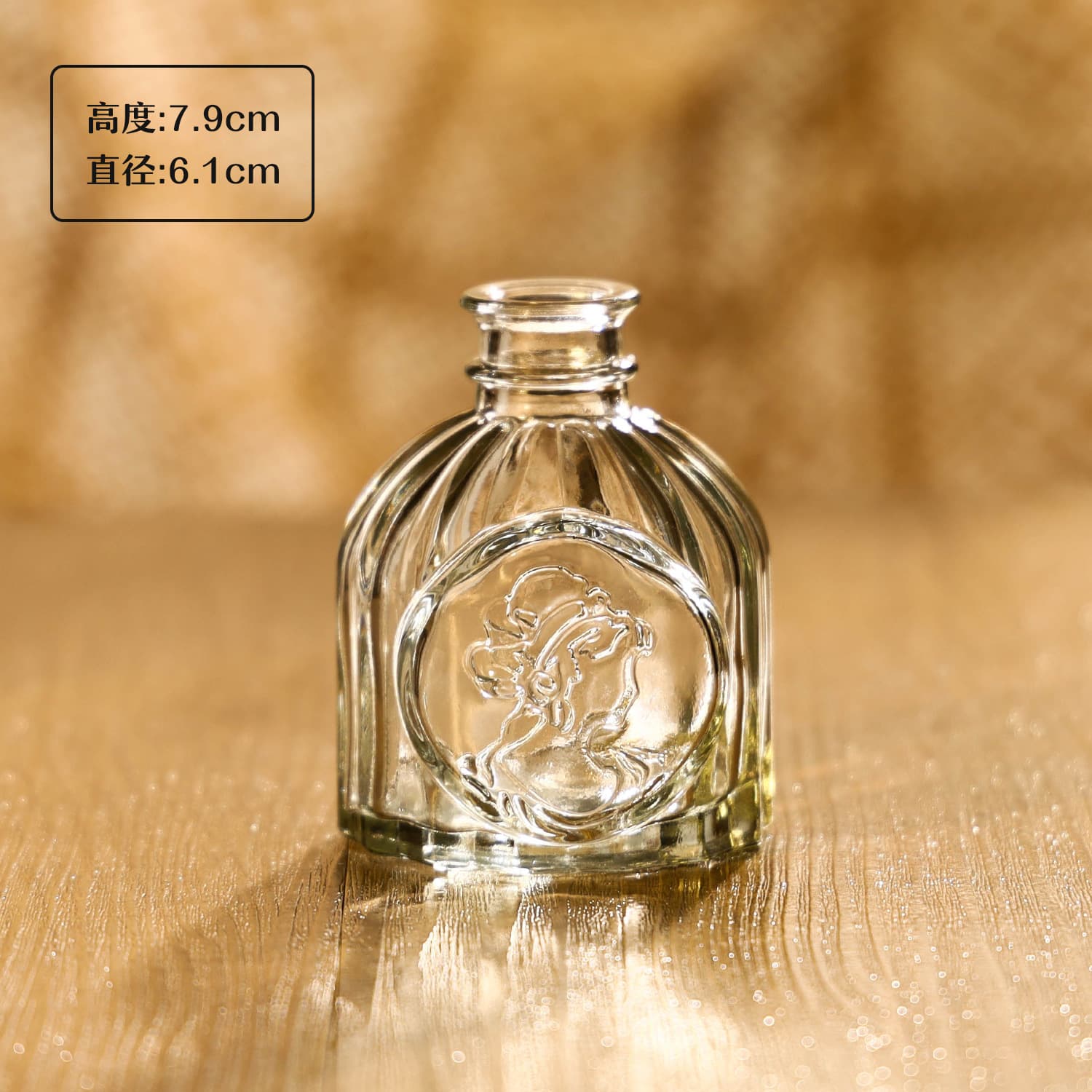 Cross-border Hot Selling Vintage Glass Vase Illustration Premium Scented Bottle Transparent Ins Style Decorative Small Vase Set