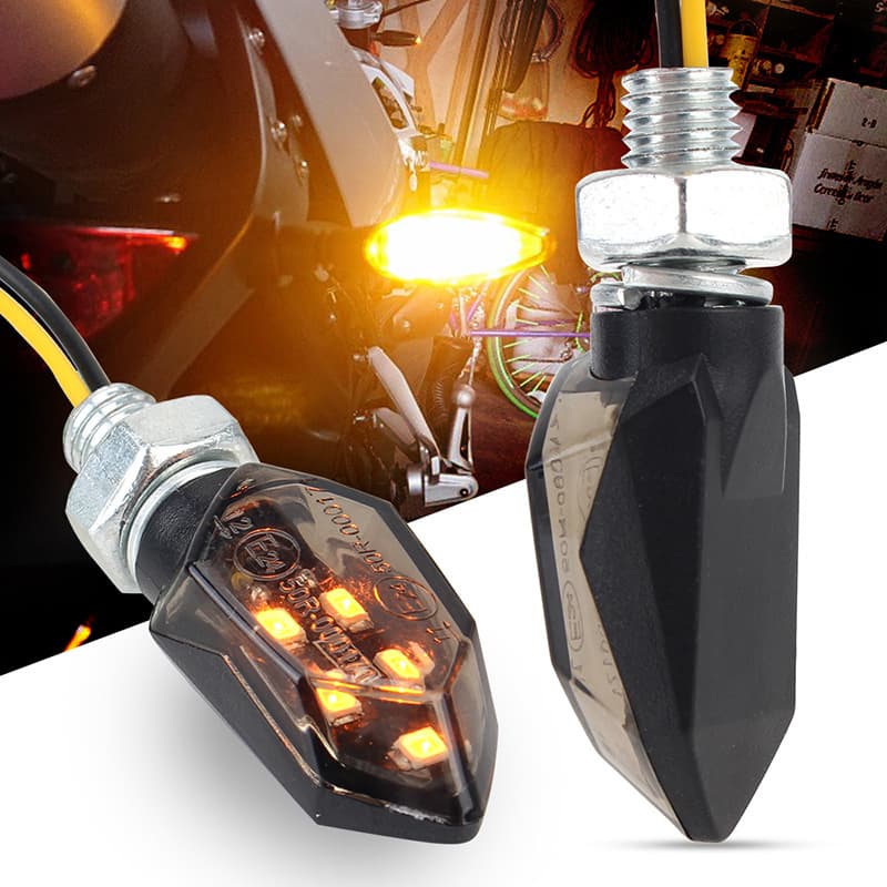 Motorcycle LED Mini Turn Signal 5LED Turn Signal Light E-Mark Compatible Modified LED Small Turn Light 12V Yellow Light