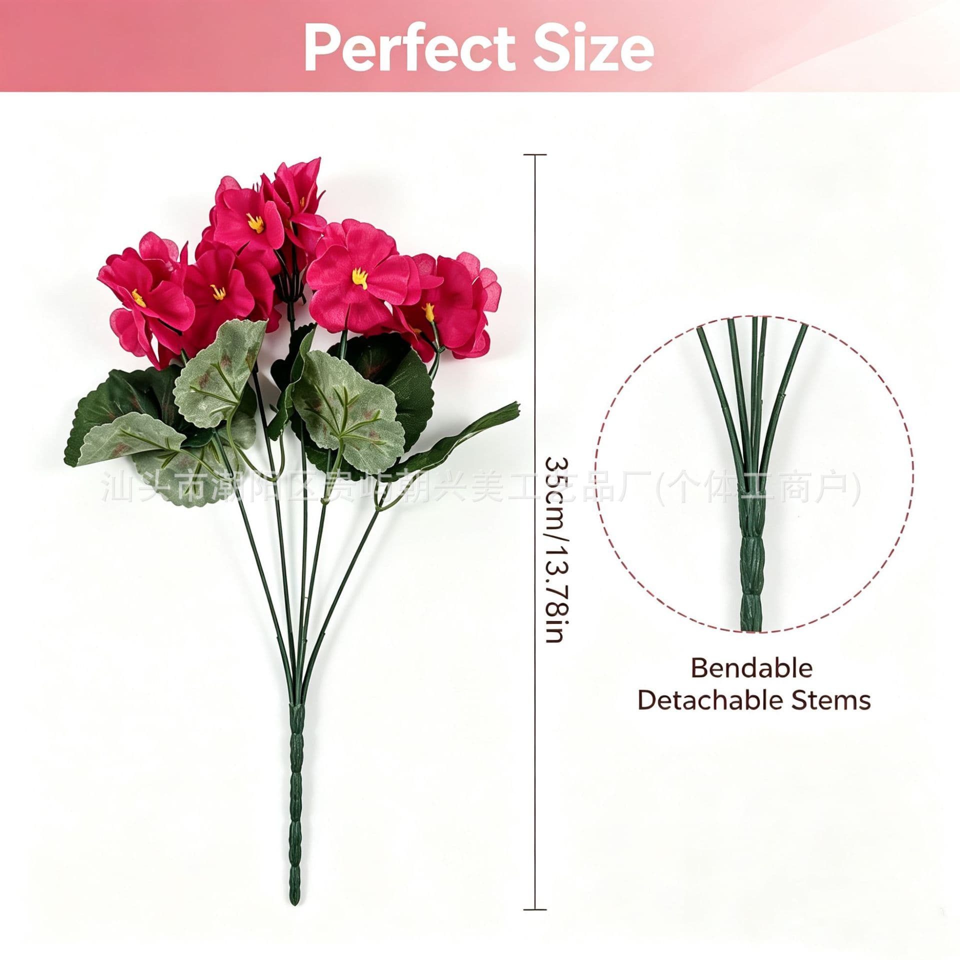 Cross-border Amazon Temu hot-selling simulated artificial flowers Begonia flower Wedding home decoration simulated flower geranium