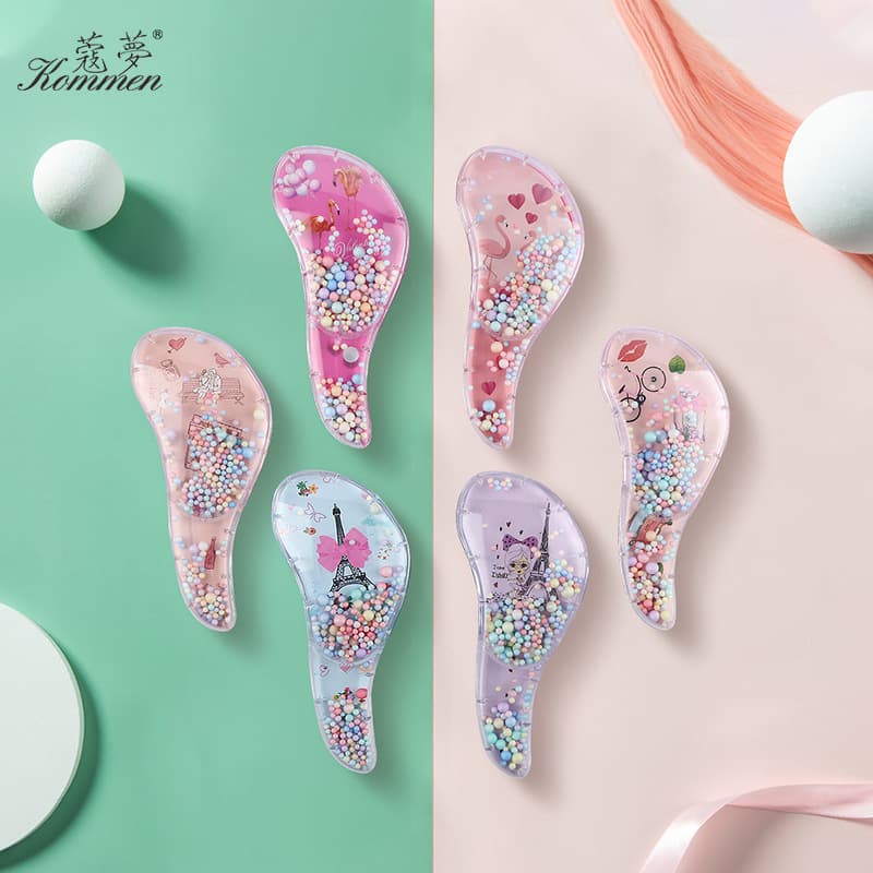 New Anti-Tangle Massage Detangling Comb Cartoon Kids Detangling Brush Cute Plastic Hairbrush Small TT Comb