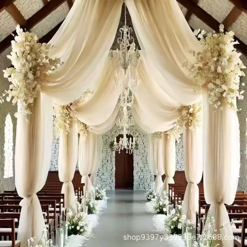 Tulle Netting for Wedding Venue Decoration Outdoor Party Background Decor Wedding Arch Chair Ceiling Decoration Netting