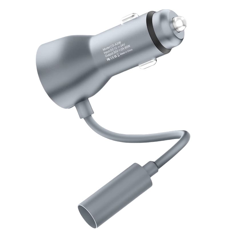 12-24V Car Charger Boost to 30V 2A Conversion Cable with Waterproof Female Socket