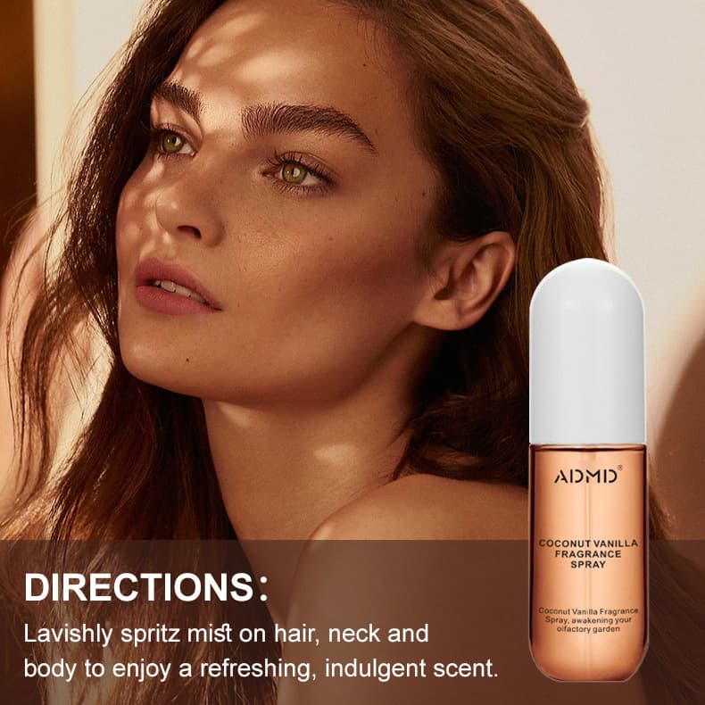 Cross-border Bestseller ADMD Vanilla Coconut Hair & Body Fragrance Mist Long-lasting Scent Alcohol-free Perfume