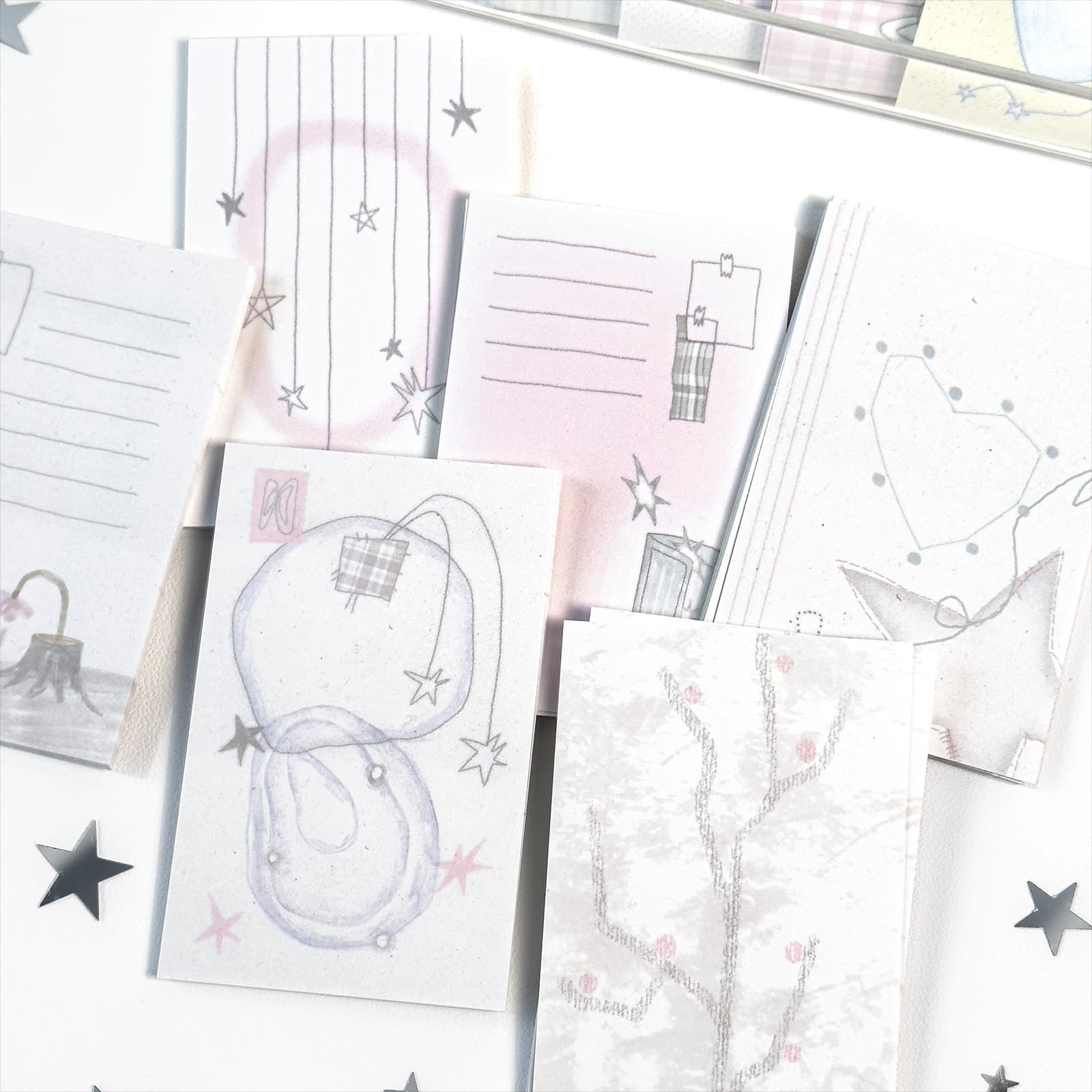 AGUGU Out of the Rainy Day, Salt-style Memo M5 Journal Inserts, Notebook Replacement Pages 67x105