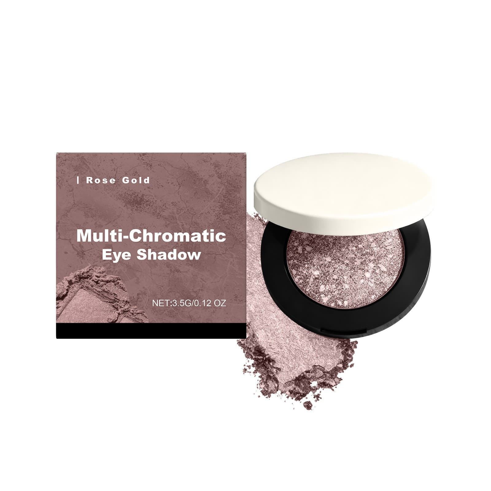 Rose Gold Shimmer 3D Eyeshadow - Daily Natural Color, Glossy, Portable for Commute and Date Eye Makeup