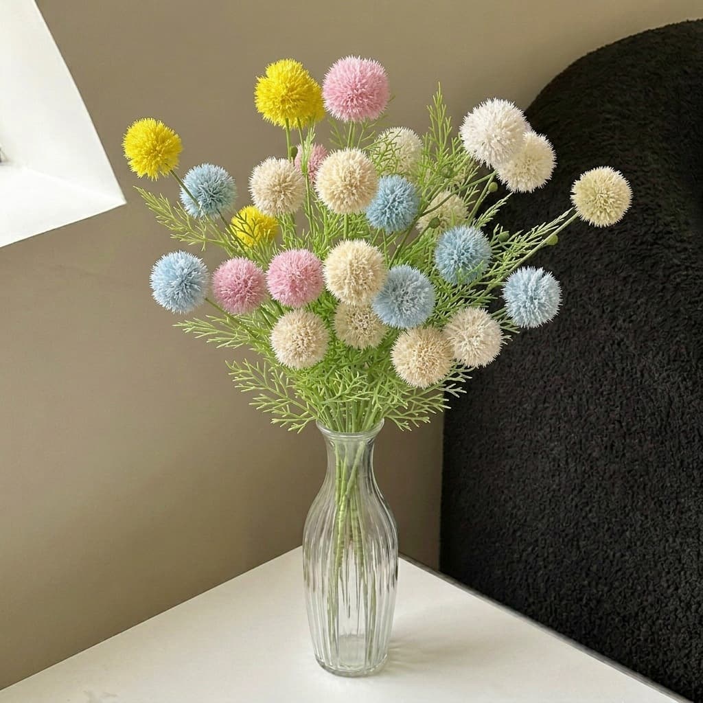 Dandelion Artificial Flowers Home Dining Table Decorations Fake Dandelion Flowers DIY Flower Arrangement Accessories Decorative Flowers Photography Props