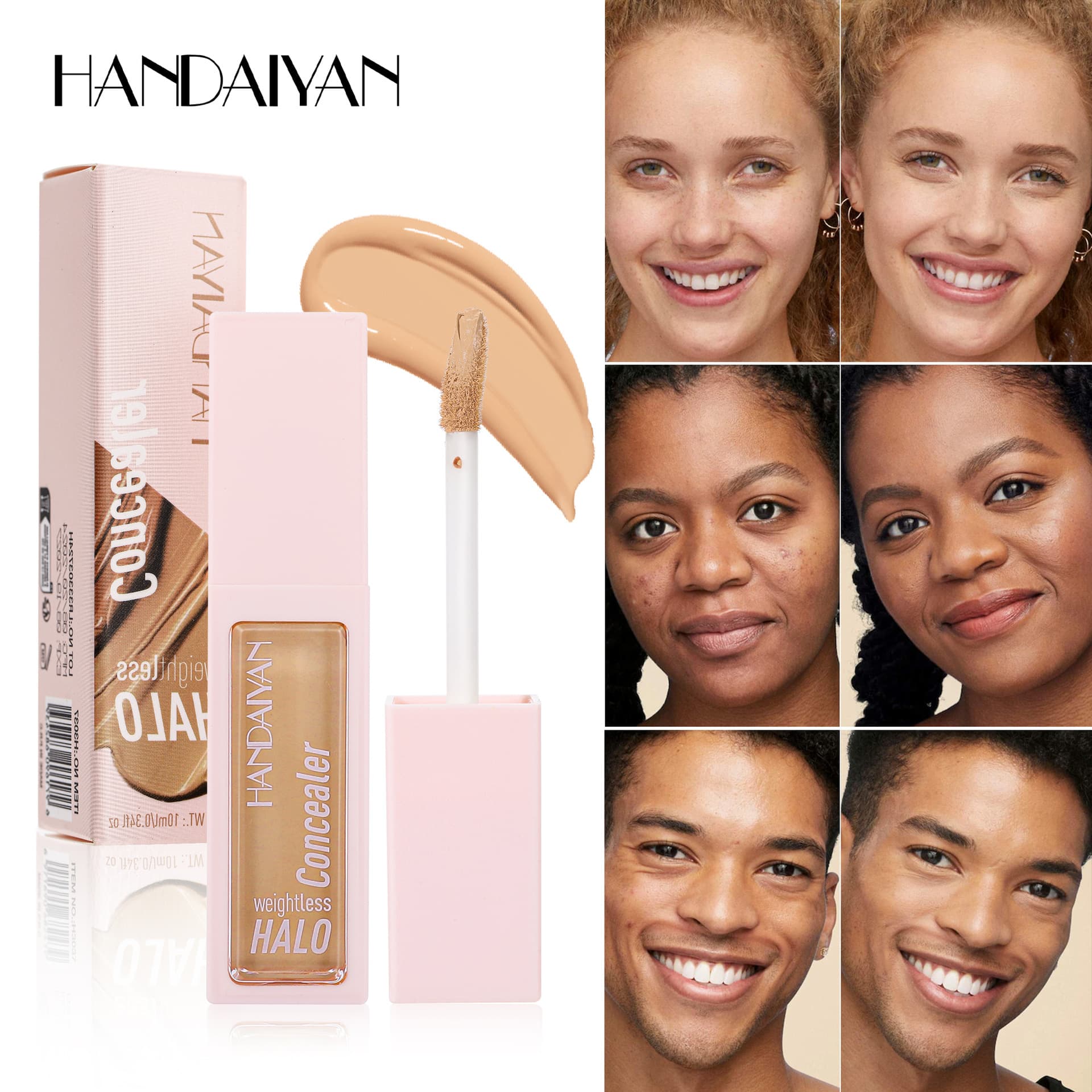 Cross-border 8-color Concealer Square Tube Invisible Pores Non-cakey Handaiyan Long-lasting Concealer Conceals Acne Marks Concealer Liquid