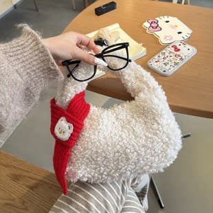 Winter Plush Handbag Korean Style Lamb Wool Commute Versatile Handheld Bag Outdoor Miscellaneous Bag 2025 New