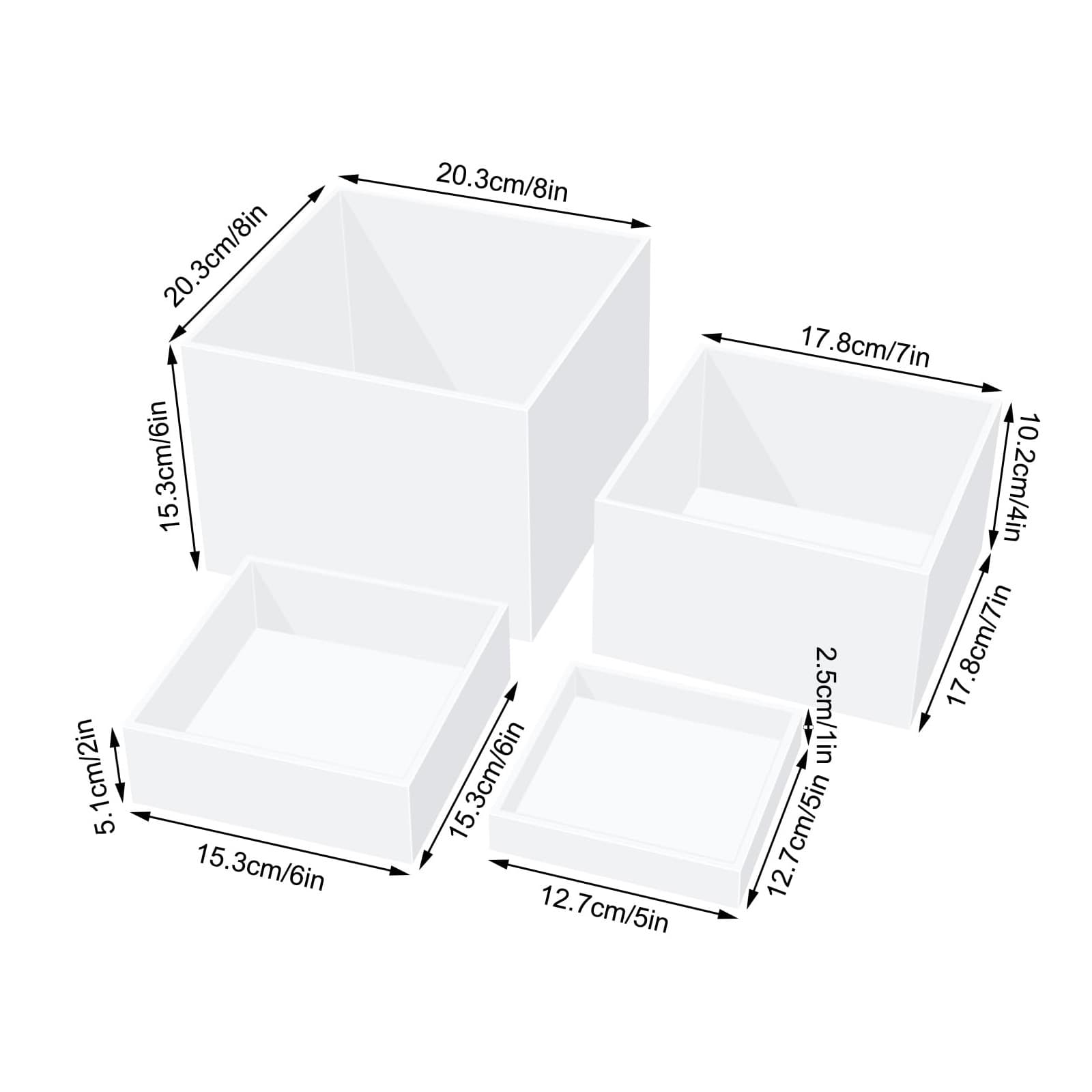Acrylic Five-Sided Box Cake Snack Jewelry Buffet Riser Cube Dessert Display Stand Export Best Seller