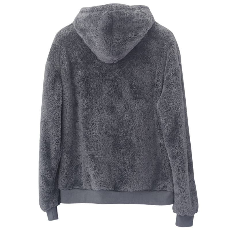 Cross-border Trade 2025 Autumn/Winter New Style Double-Sided Fleece Youth Hoodie for Men, Lamb Wool Winter Pullover Jacket