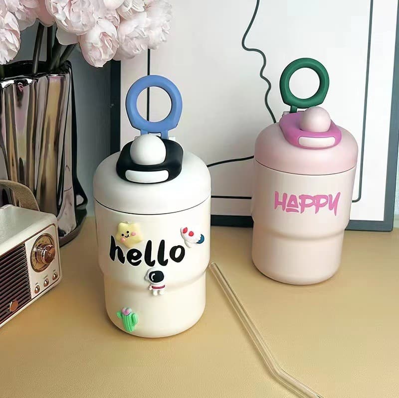 Good-looking coffee cup thermos cup for girls dopamine cold water cup for students and ladies direct drinking cup wedding souvenir