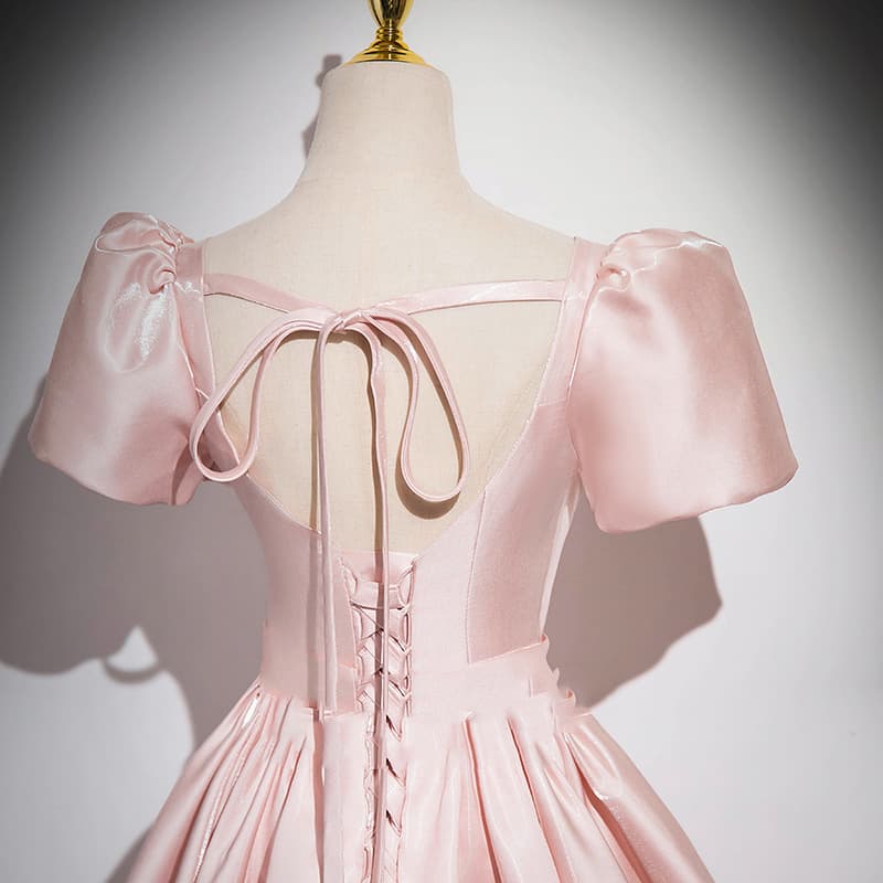 Women's High-End Pink Satin Evening Dress for Engagement, French Style, Birthday Banquet, Graduation, Adult Ceremony Performance