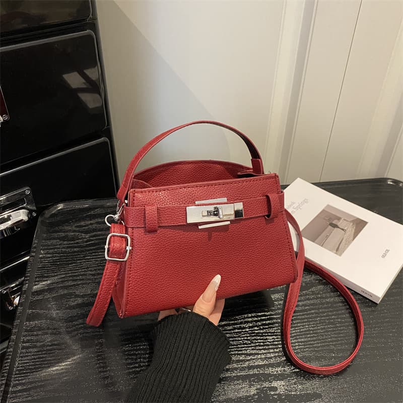 Fashionable and Elegant Small Bag for Women 2026 New Trendy Crossbody Bag Versatile Handbag with Lock Clasp Mini Top Handle Bag