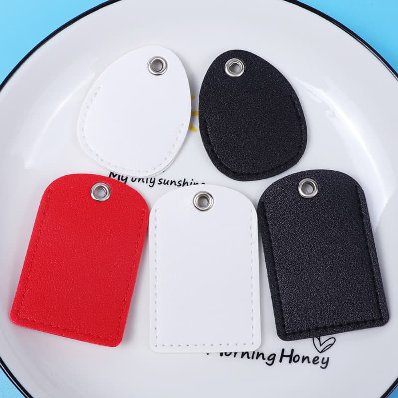 Leather Rectangular Teardrop Keychains, Access Card Sleeves, Residential Gate Card Protectors, Square Elevator Card Holders