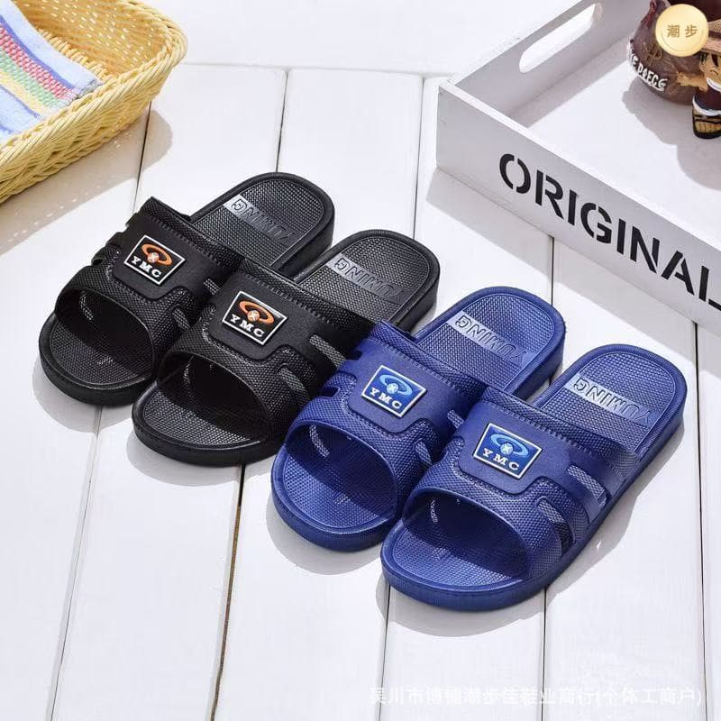 Blue-Black Home Men's Slippers 6839 New Summer High-Volume Market Style Anti-Slip Men's Inflatable Shoes Wholesale