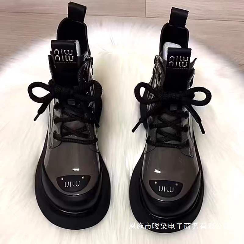British Martin Boots for Women 2025 New Thick-Soled Autumn and Winter Height-Increasing Boots Fashionable Short Boots Versatile Single Boots for Spring and Autumn