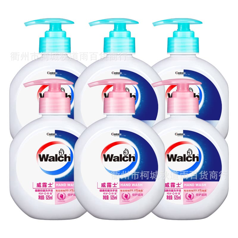 Close-dated Walch Health Antibacterial Hand Soap 525ml, health care, extra protection, moisturizing with silk protein, single item.