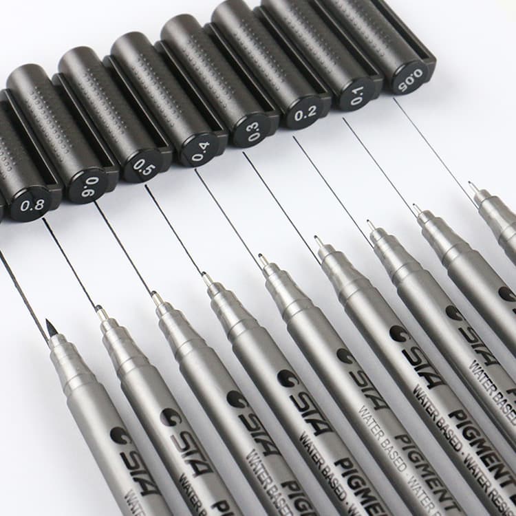 Sta STA8050 Ultra-Fine Needle Pen Art Drawing Pen Sketch Outline Pen Black Anime Sketch Pen
