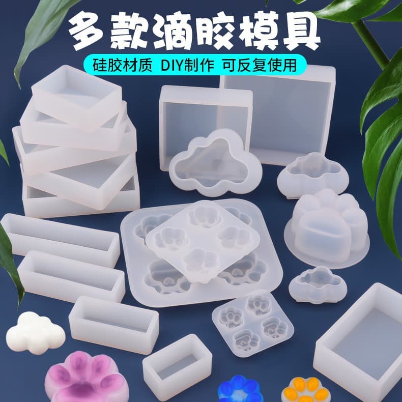 Handmade DIY Silicone Cat Paw Mold Gelatinous Wax Material Kit AB Glue Drip Glue Squeezable Joy Baking Cake Mold Korean Style