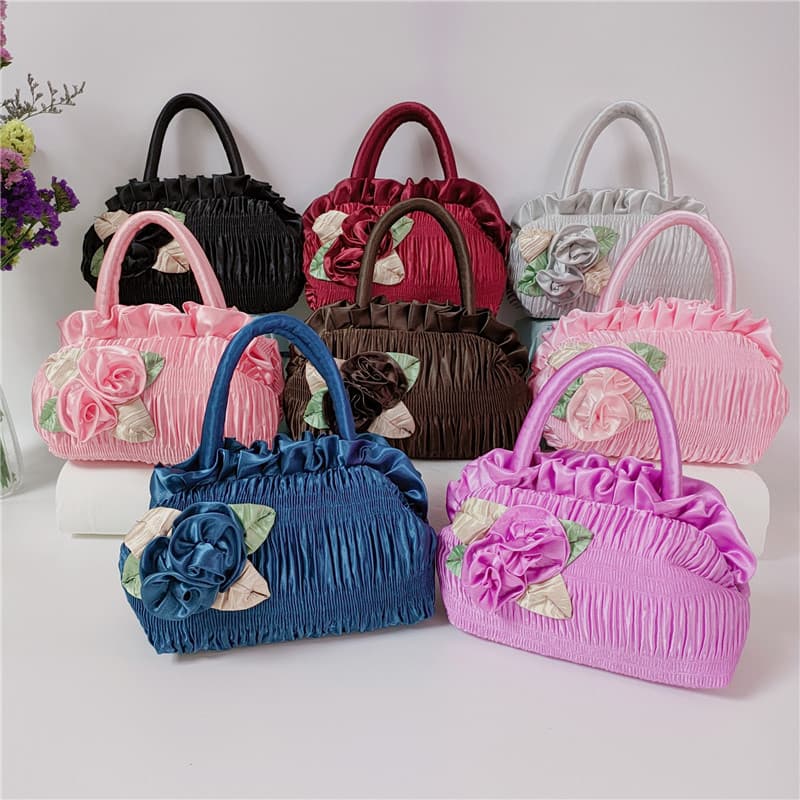 7-inch mobile phone bag Korean style exquisite handmade flower mother bag sweet key coin purse dinner handbag