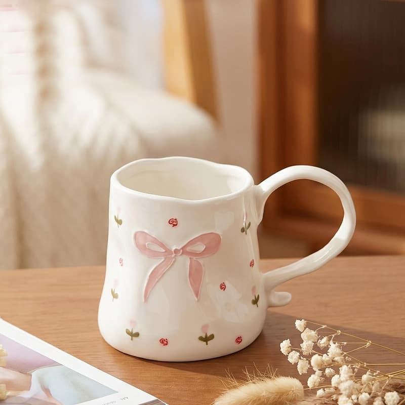 Hand-painted High-quality Ceramic Mug for Students, Water, Coffee, Afternoon Tea, Glazed Underneath, Stylish Cup