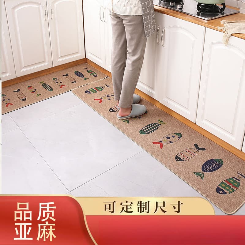 Sisal/Hemp-style Kitchen Runner, Absorbent and Anti-slip, Wash-free, Oil-resistant, Dirt-resistant Entry Mat