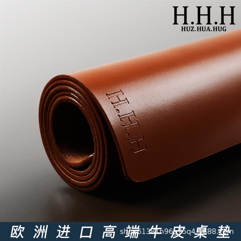Huzhwa Genuine Leather Desk Mat Extra Large Top Grain Cowhide Desk Pad Large Size Waterproof Oil Resistant Non-Slip Genuine Leather Mouse