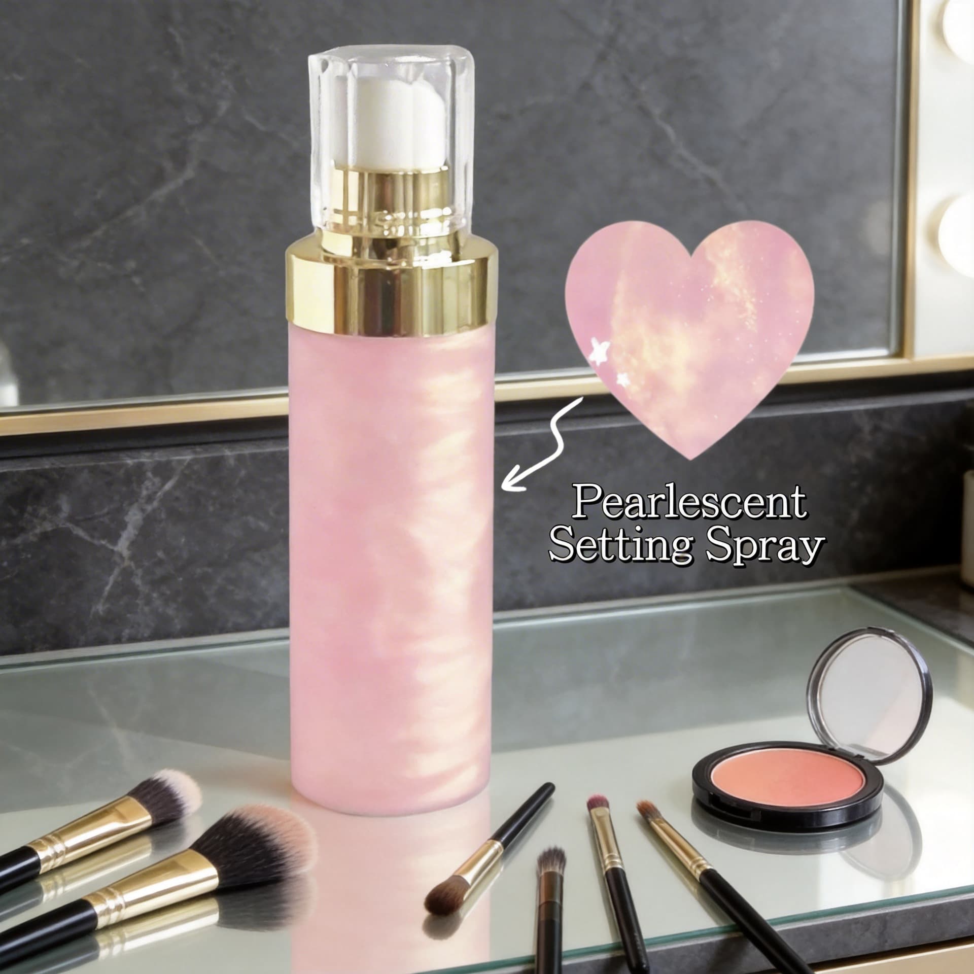Cross-border makeup setting water glitter pearlescent fine glitter matte natural shimmer makeup setting spray neutral setting spray