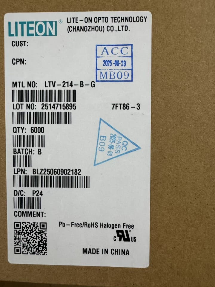LTV-214T-B-G LiteOn Integrated IC Photocoupler Optocoupler