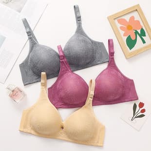 Plus Size Summer Lace Bra, Wire-Free, Sexy Shaping Push-Up, Tummy Control Women's Underwear