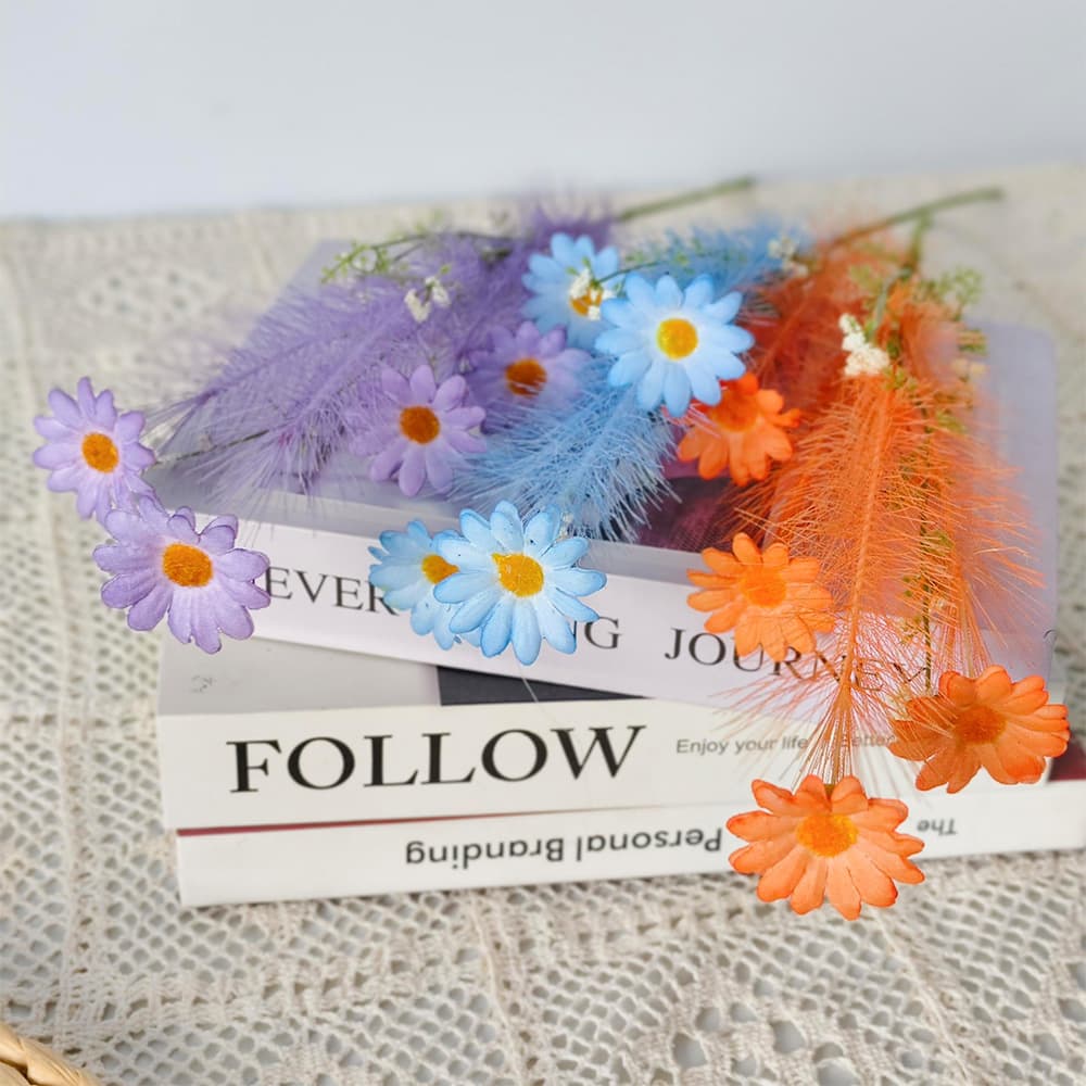 Cross-border Artificial Daisy Reed Stem Chamomile Fake Flower Wholesale Gardening Home Decoration Floral Arrangement