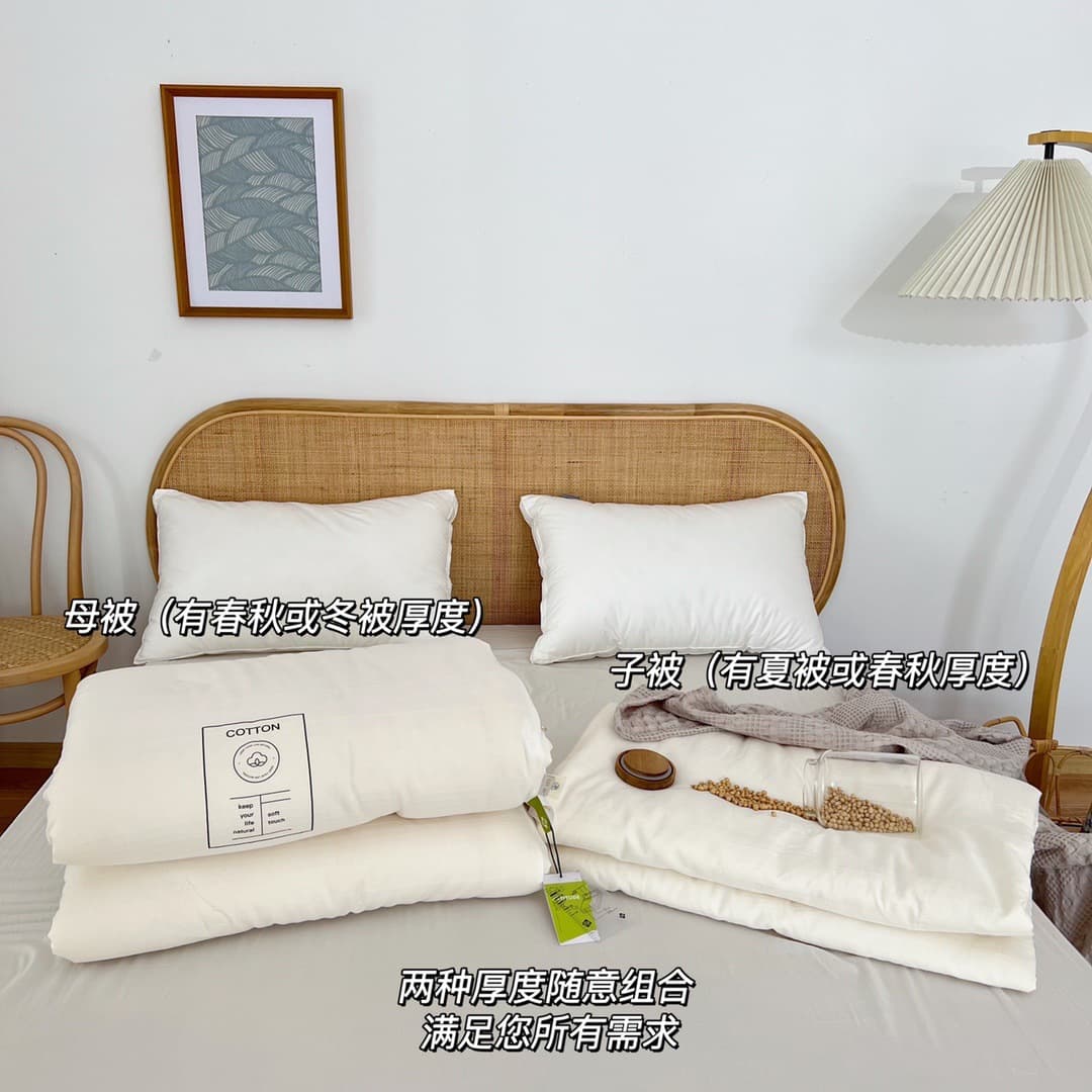 Premium High-End Soybean Microfiber Duvet Set with Baby-Safe Skin-Friendly Cover, Pure Cotton Washable Filling