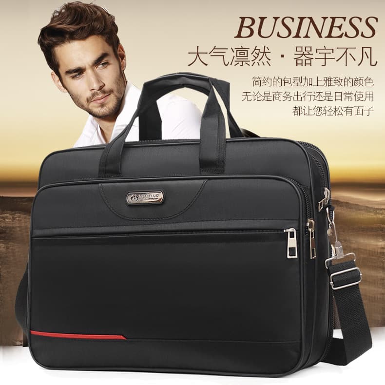 New Men's Briefcase Nylon Shoulder Crossbody Bag Casual Canvas Large Capacity Laptop Travel Computer Bag