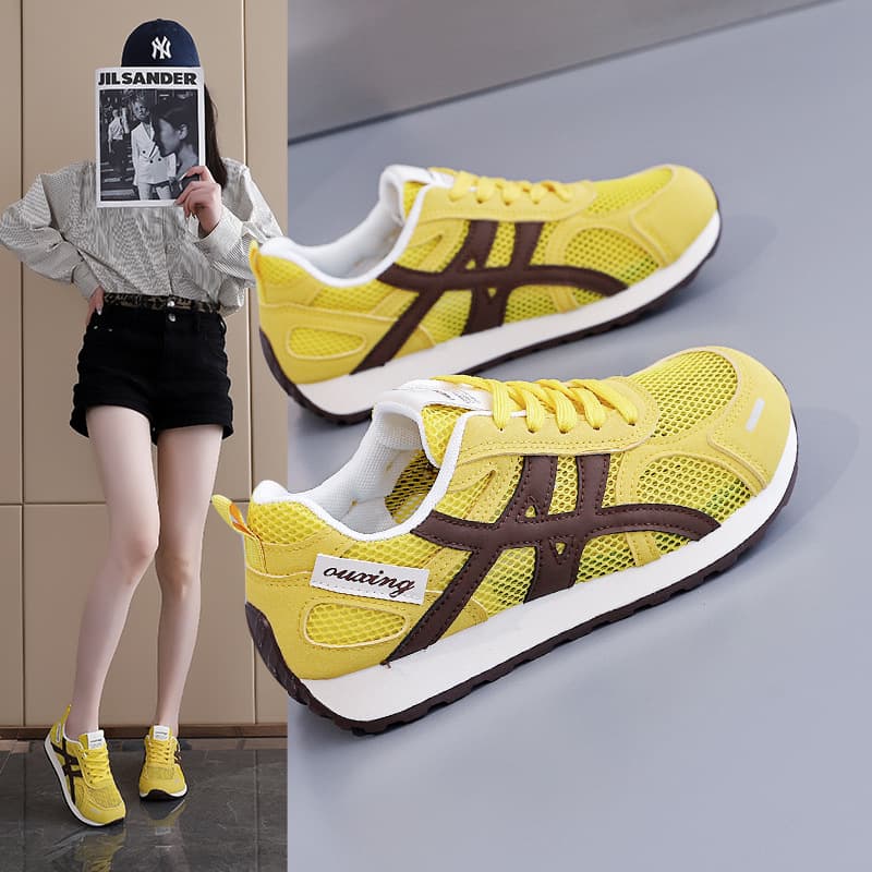 Summer Mesh Breathable Agam Sneakers Women 2026 New Chunky Sole Retro Casual Sports Jogging Board Shoes Women G9007