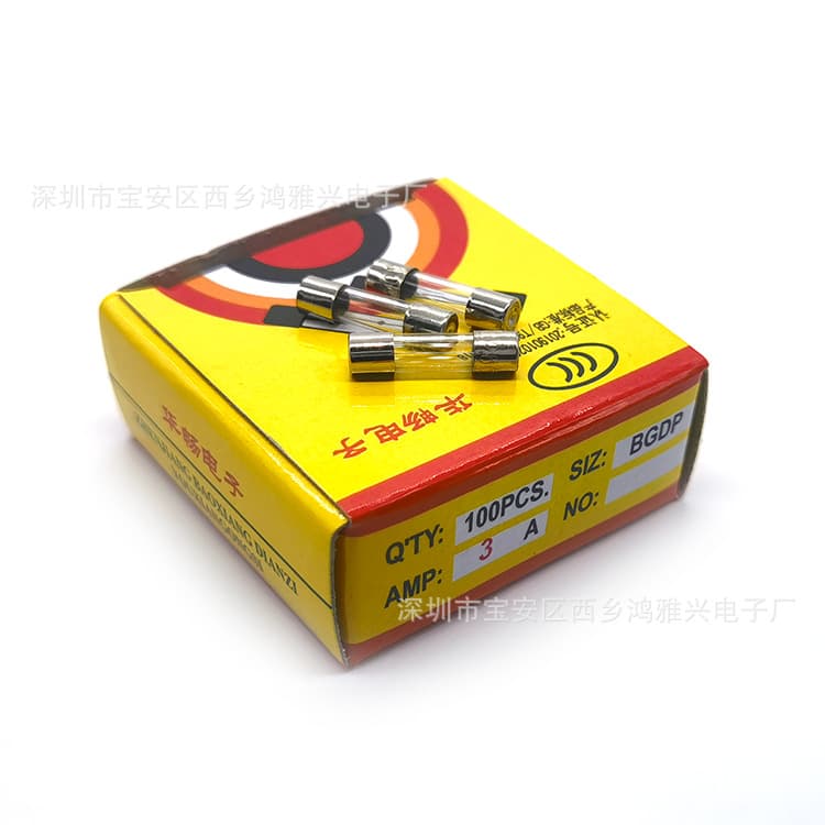 Household Fuse-Type 5x20mm Glass Tube Fuse, 5F3AL250V Fast-Blow Fuse, 3000mA 250V