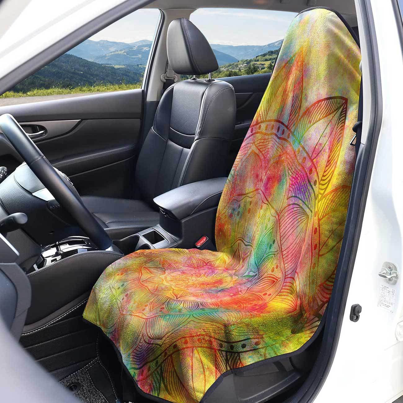 Geometric Seat Towel Cover Front Seat Protector for Gym and Exercise, All-Season Universal Car Fit