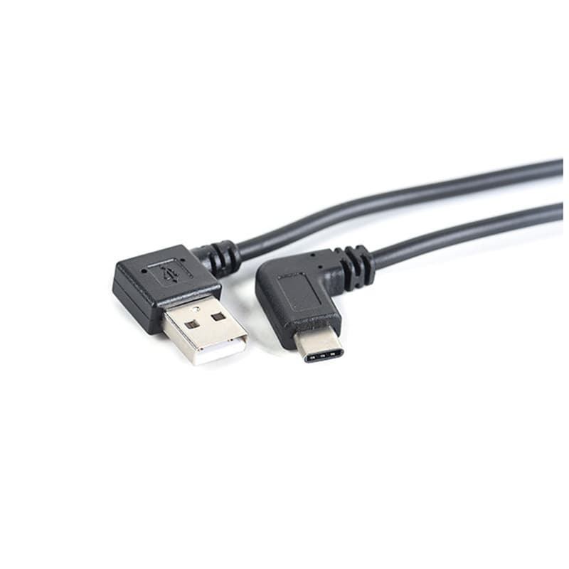 Car Dual Angled Short USB 2.0 to Type-C Data Cable 3.1 Side Left Right 90-Degree Bent C Port Charging Cable