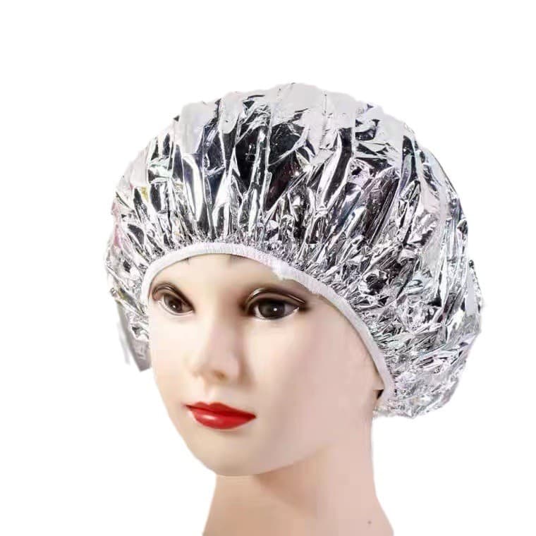 Aluminum Foil Constant Temperature Heating Cap - Foil Steaming Cap for Conditioning Care - Non-electric Heating Home Steam Cap