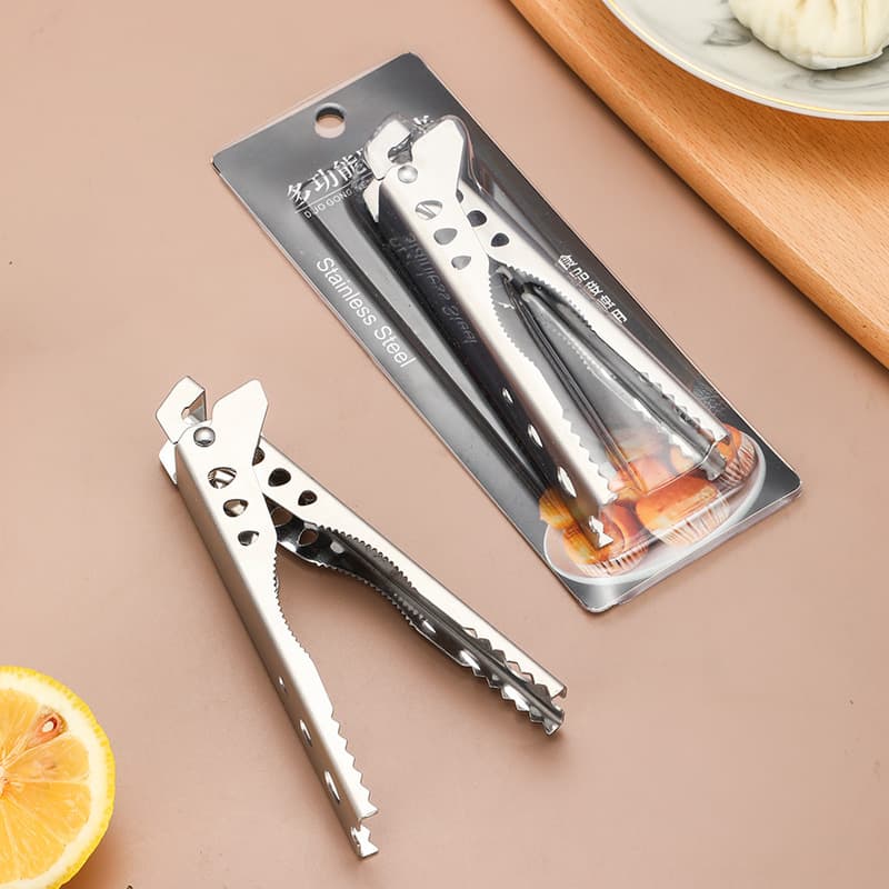 Stainless steel anti-scalding plate taker with teeth, multifunctional dish and bowl clip, walnut opening beer bottle opener, kitchen gadget