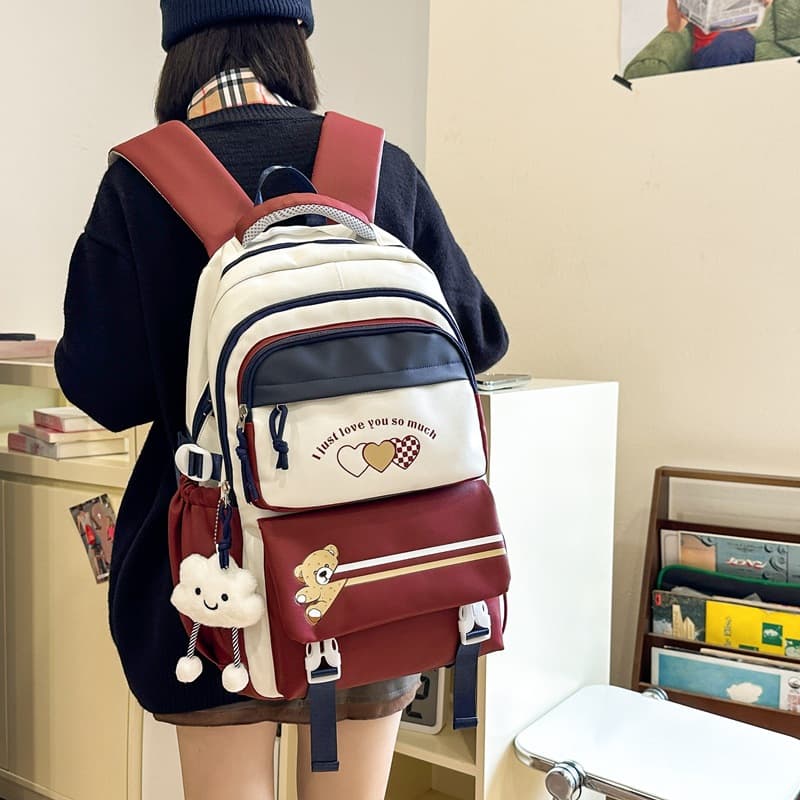 Large Capacity School Backpack for Girls, Middle School Students, Grades 5-6, Stylish and Versatile Double Shoulder Bag