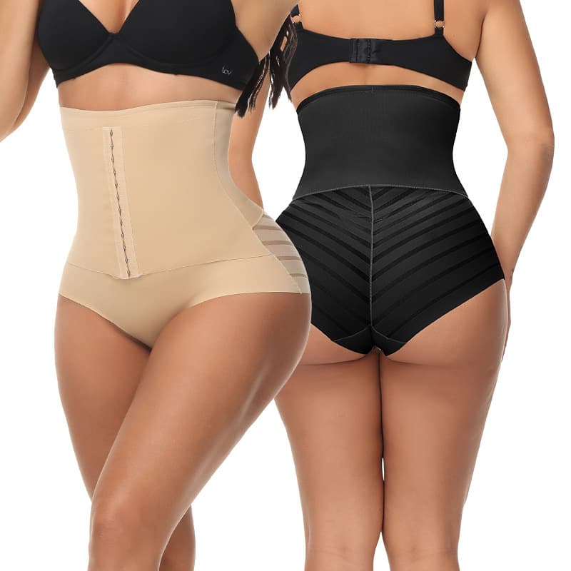 High-Waist Triangle Abdomen Control Underwear Strong Button Seamless Waist Shaping Butt Lifting Women's Beauty Forming Underwear