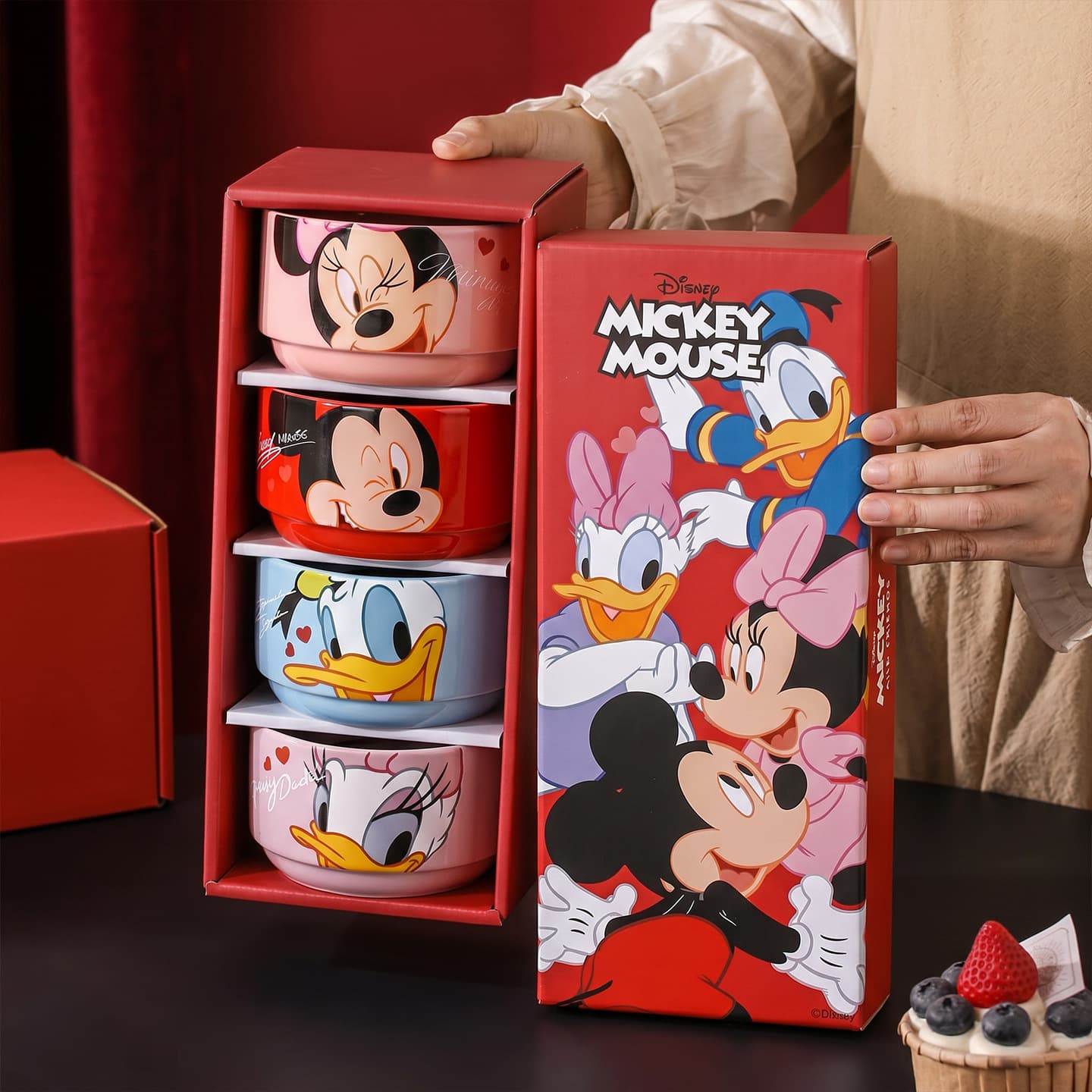 Disney Mickey Jiayue ceramic 4.6-inch rice bowl gift box festive wedding gift bowl home tableware